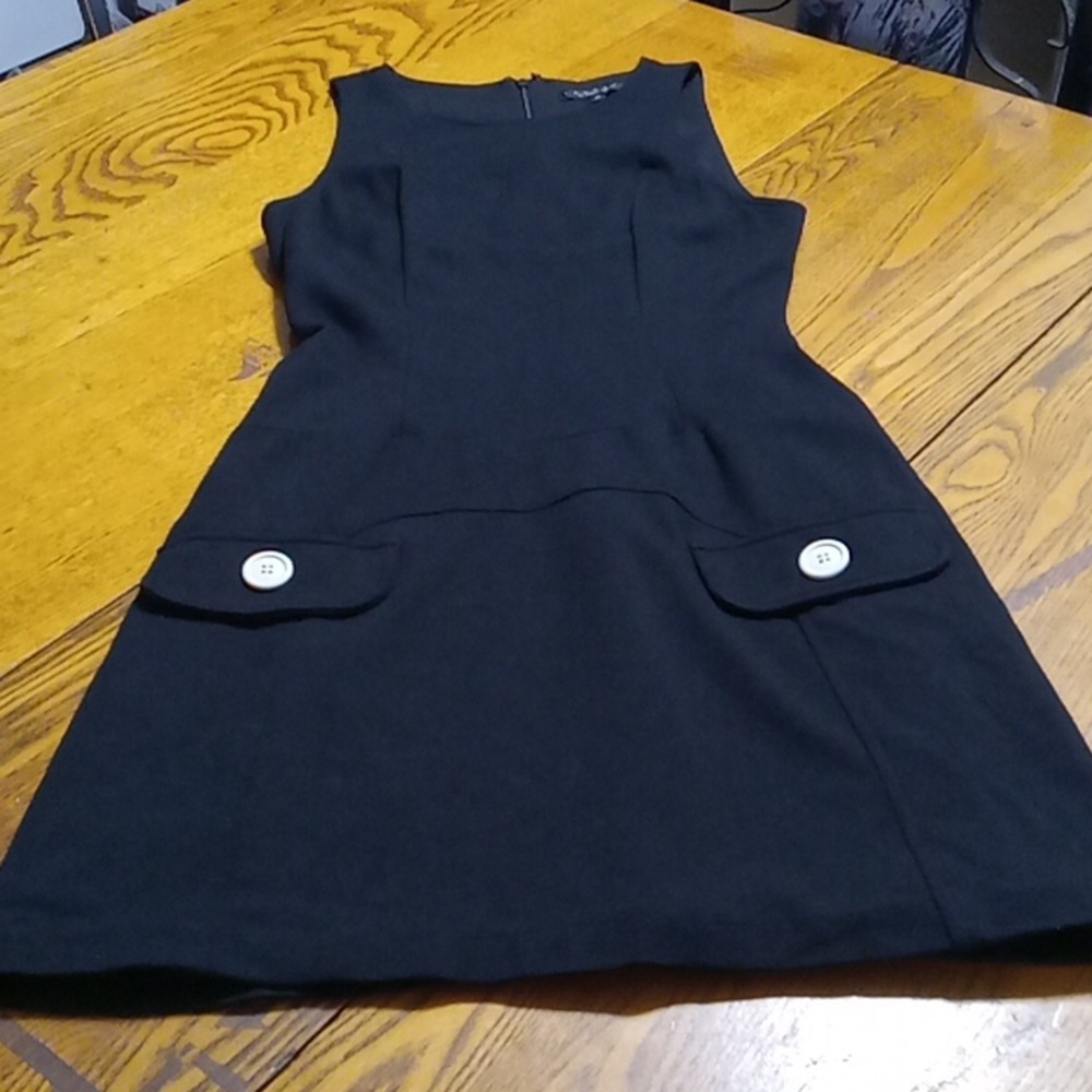 LAUNDRY SHELLI SEGAL Womens 8 Dress BLACK WHITE Preowned Short Mini Summer
